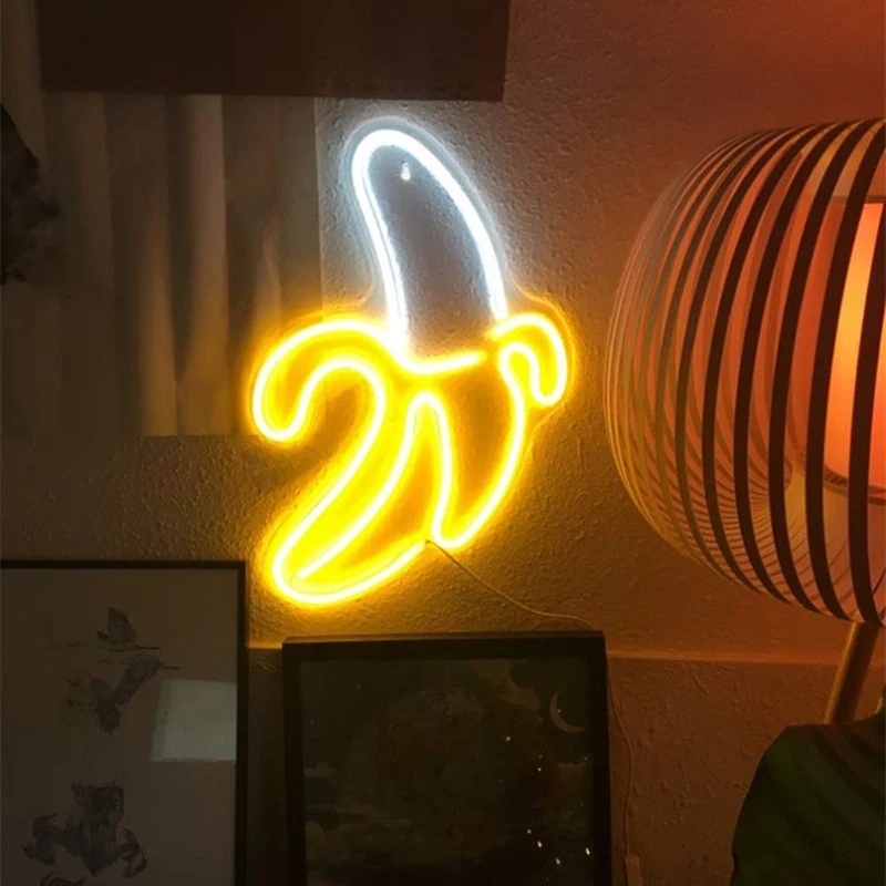 Billig Banane Geformt Neon Zeichen LED Neon Lichter Kunst Wand Dekorative USB Lichter für Zimmer Wand Kinder Schlafzimmer Geburtstag Geschenk Partei bar Decor