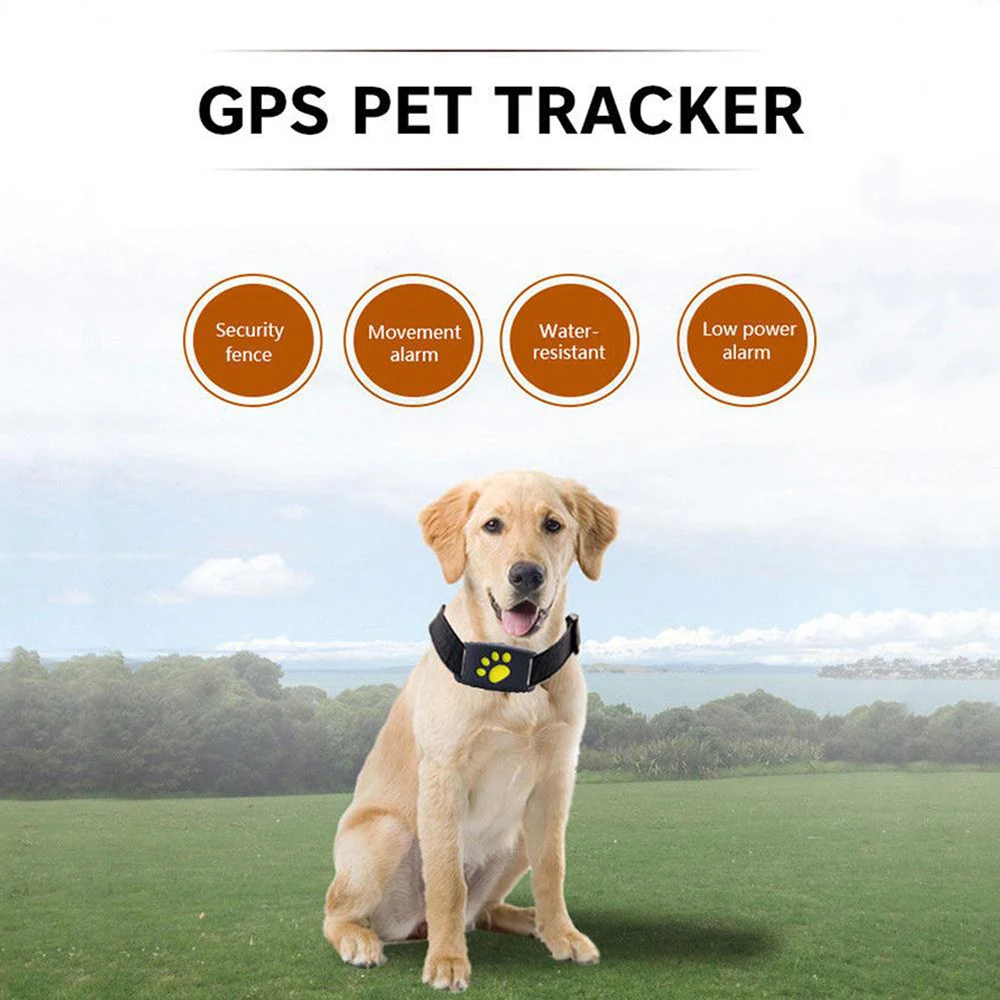 Cute Lightweight GPS Dog Cat Pets Real time Tracker GSM/GPRS Finder Locator Alarm Waterproof Collar Anti-Lost Tracking Device