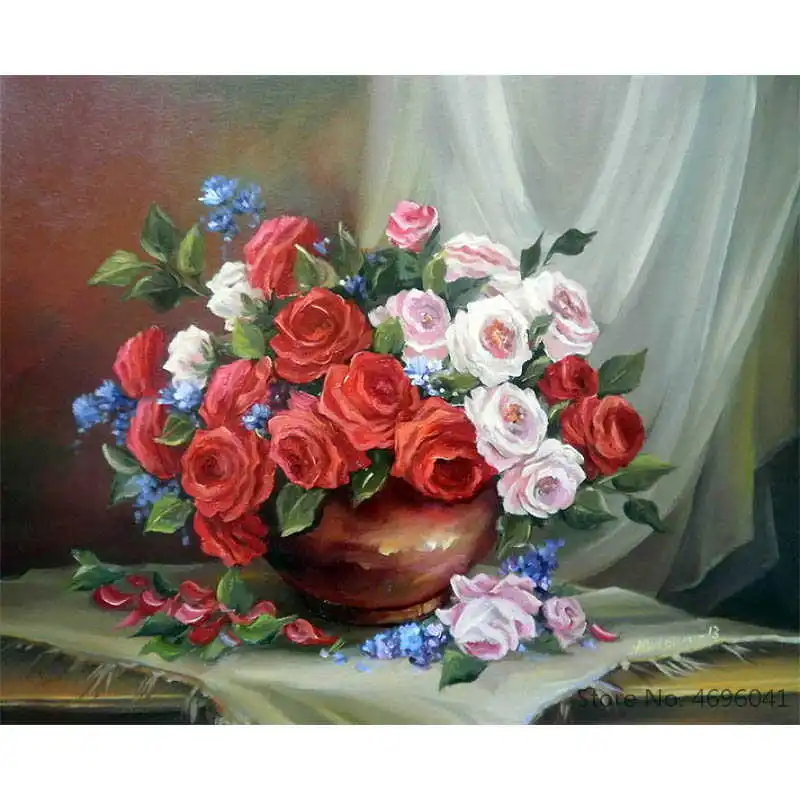 

Painting By Numbers Frameworks Coloring By Numbers Home Decor Pictures Flowers Vase Decorations RSB8419