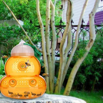 

Outdoor Bee Catcher Hanging Trap Effective, Reusable, Safe And Natural Beehive Trap Plastic Non-Toxic Honey Pot Catcher For Bee