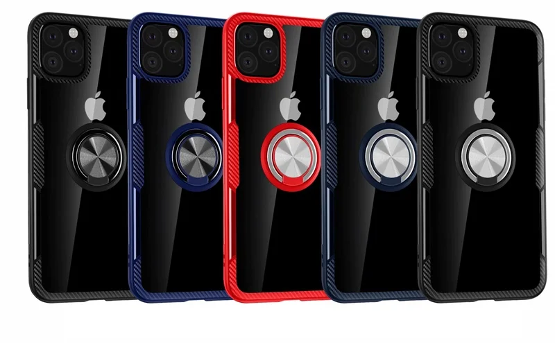 Чехол для Apple iPhone 11 Pro Max 6 6S 7 8 Plus X XS Max XR чехол Прозрачный ударопрочный стенд для колец на палец Магнит мягкий чехол