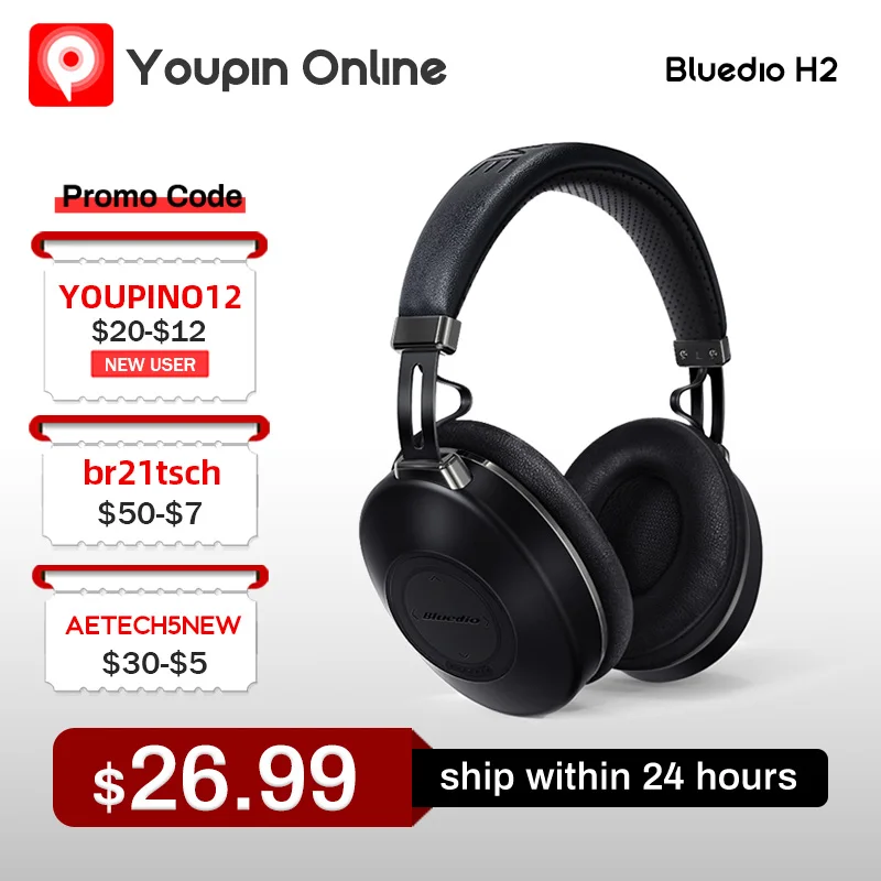 Bluedio H2 Wireless Headphone Active Noise Cancelling Bluetooth 2020 User-defined Original Headset for Cell Phones New
