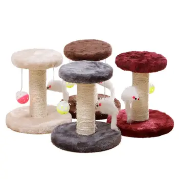 

Double-layer Cat Climbing Frame with Plush Hanging Ball and Mouse for Indoor Cat Climbing Frame