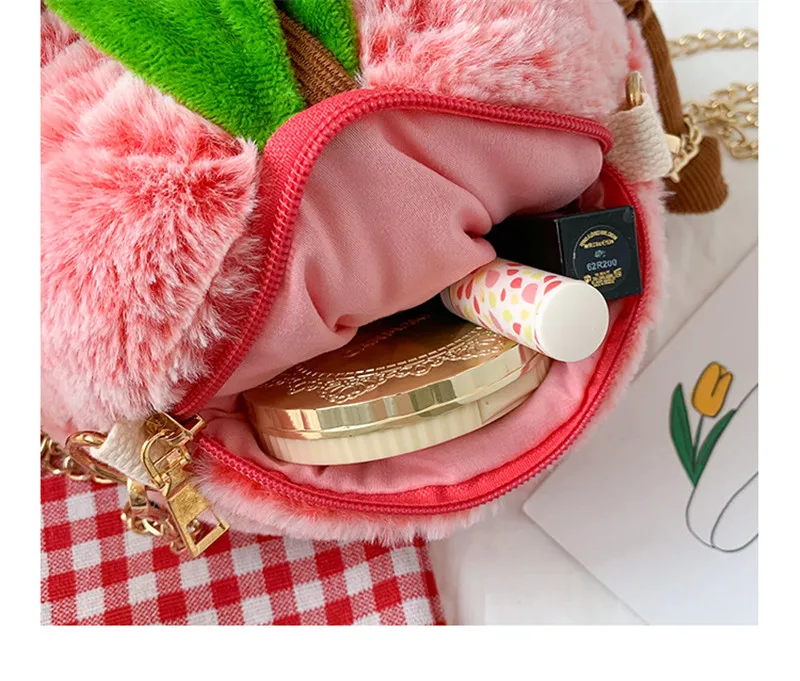 Funny Cartoon Watermelon Pineapple Fruits Plush Bag Toys Crossbody Bag Storage Backpack Shoulder Bags Birthday Gift (5)