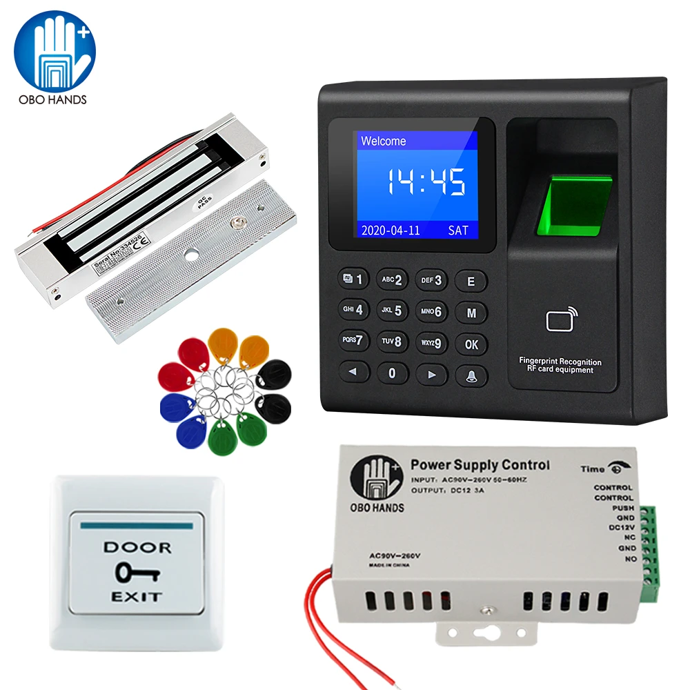 Fingerprint Access Control Kit Biometric System Rfid Keypad Reader + Power  Supply + 12v Electromagnetic Lock Electric Door Locks - Access Control Kits  - AliExpress