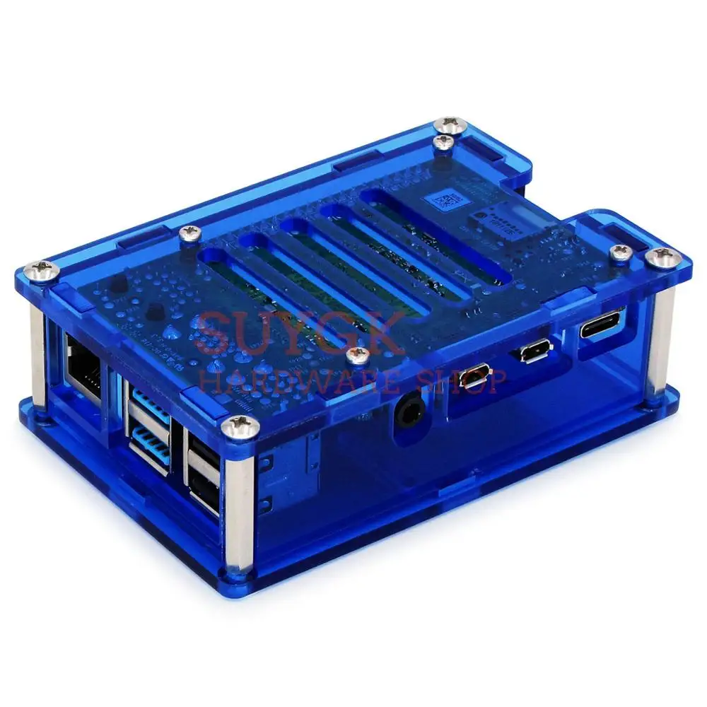 Прозрачный/черный/красный/синий чехол для Raspberry PI 4 акриловый корпус PMMA модели PI4 B