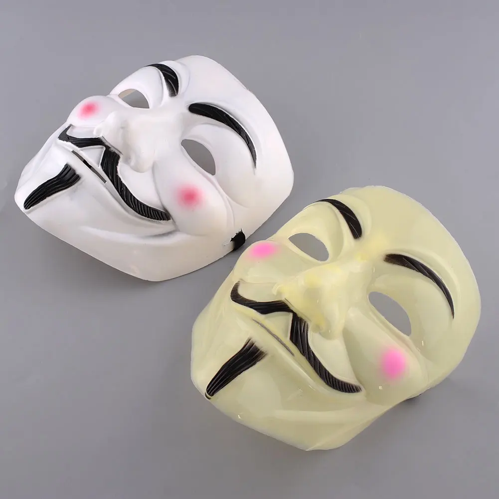 Вендетта Хэллоуин косплей фантазии туалетный V маска Guy Fawkes макияж белый/желтый