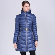 Женский пуховик сплошной цвет большой карман зимний хлопок размера плюс теплый Высокий воротник Женское пальто с поясом