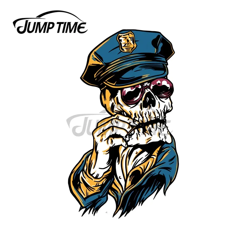 Tuta 13X10.6 Cm Scheletro Ufficiale Di Polizia Halloween 2020 Illustrazione Adesivi Per Auto Van Window Decal Cartoon Parabrezza