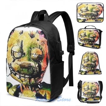 

Funny Graphic print FNAF Springtrap collection USB Charge Backpack men School bags Women bag Travel laptop bag