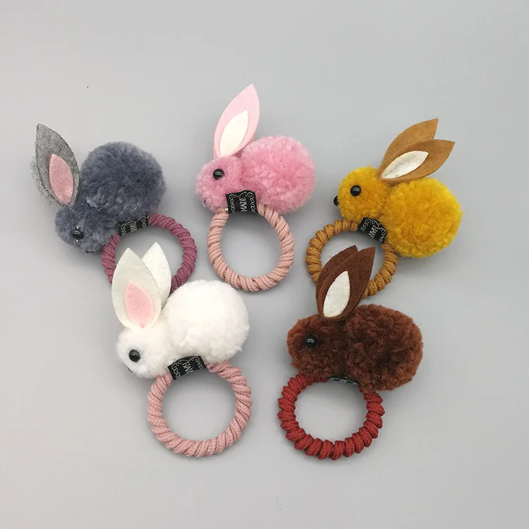 

Trivial Love Felt Three-dimensional Small Rabbit Plush Rabbit Ears Hairpin Hair Circle Woman Headrope Children Hair Decorate
