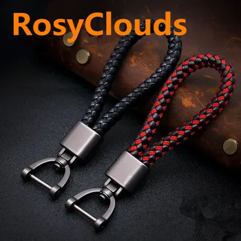 

High quality woven leather keychain detachable metal keyrings key chains unisex auto key ring gift for car key chain holder L30