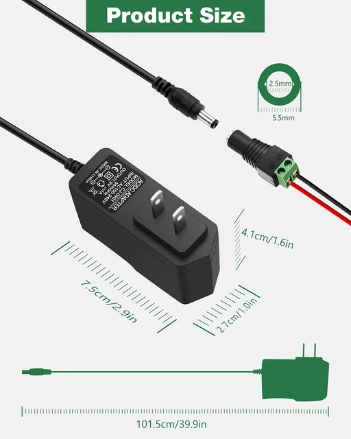 Adaptateur AC/DC 12V ca, 700mA, 9W