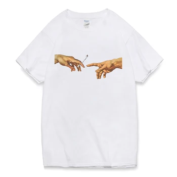 

2019 Men Hip Hop T Shirt Smoking Picture Retro Men's T-Shirt Streetwear Harajuku Tshirt Oversized Summer Black Tops Tees Cotton