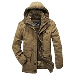 Горячая зимняя куртка Мужская Утепленная теплая куртка минус 40 градусов с хлопковой подкладкой Мужская ветровка с капюшоном парка плюс