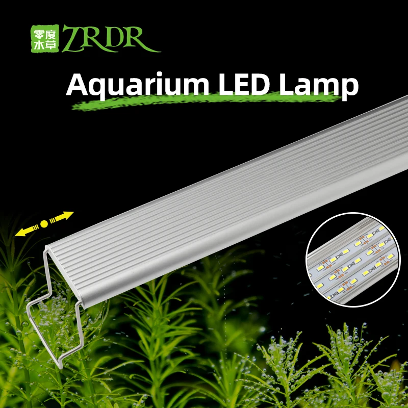 

ZRDR Aquarium Planted LED Light A Series Mini Nano Simple Aquarium Aquatic Fish Tank Metal Stand Sunrise Sunset LID Light