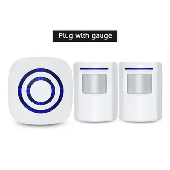 

White Smart Doorbell Wireless Doorbell 32 Tune Songs 1 button 2 receiver EU US Plug
