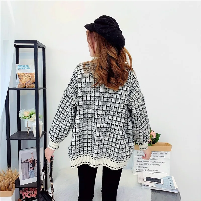 Kai Chi Wan, Осень-зима, свитер, кардиган, женский, Корейская версия, свободный, маленький, ароматизированный стиль, детское первое пальто, вязаная одежда
