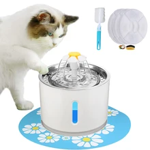 Otomatik Pet kedi su çeşmesi dağıtıcı USB LED 2.4L Ultra sessiz köpek suluk besleyici besleyici kase Pet içme besleyici