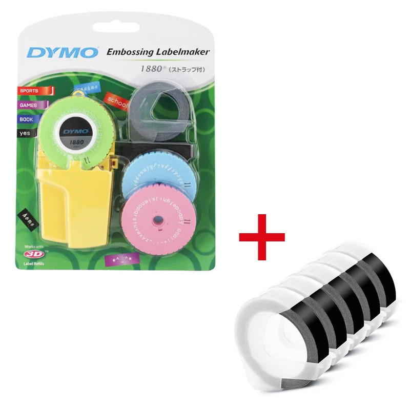 9 мм(3/8 '') 3D Dymo 1880 ручной производитель этикеток для тиснения пластиковых пвх этикеток для Dymo DIY ручной принтер этикеток Тип писатель - Цвет: machine with 5 black