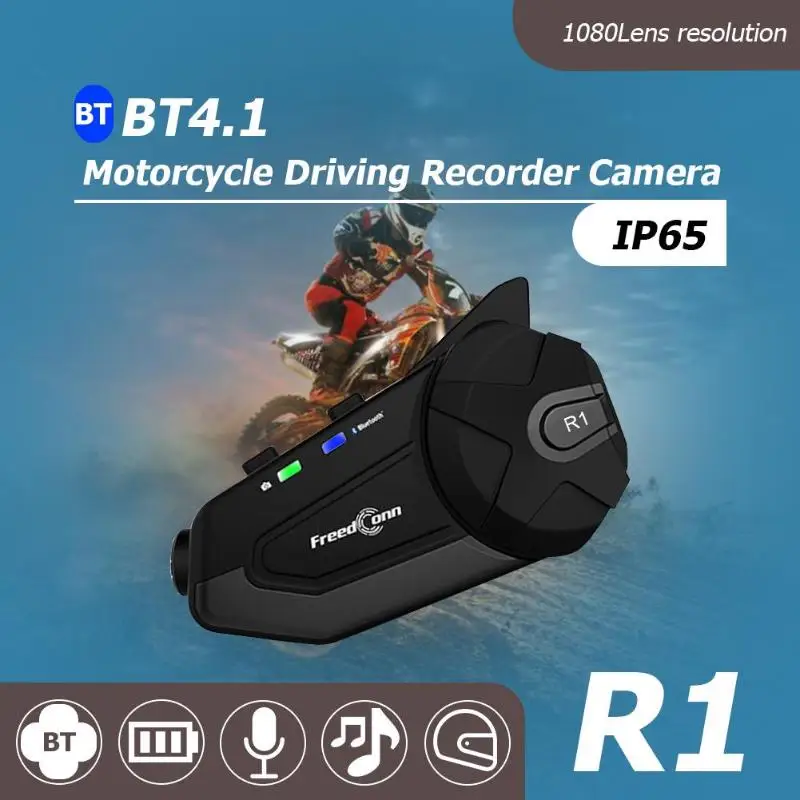 Универсальный R1 1080P HD камера мотоциклетный шлем гарнитура Водонепроницаемый WiFi Bluetooth 4,1 Стерео Наушники домофон DVR
