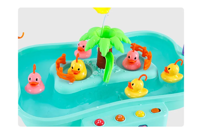 Детские рыболовные игрушки Детские Мультяшные водные наборы W музыкальные вращающиеся рыболовные утята родитель-ребенок интерактивные игры подарки для детей