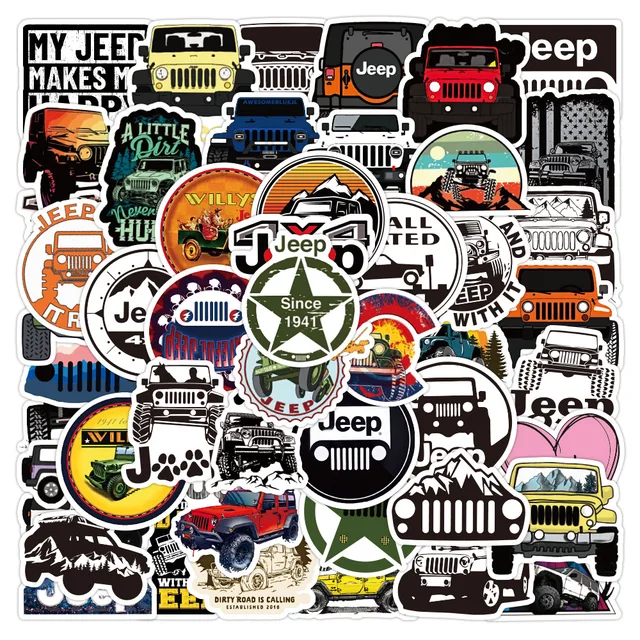 10/30/50PCS Cool Jeep Car Graffiti Stickers Car Motorcycle Travel Luggage Phone Guitar Laptop Classic Toy Waterproof Kid Sticker 1