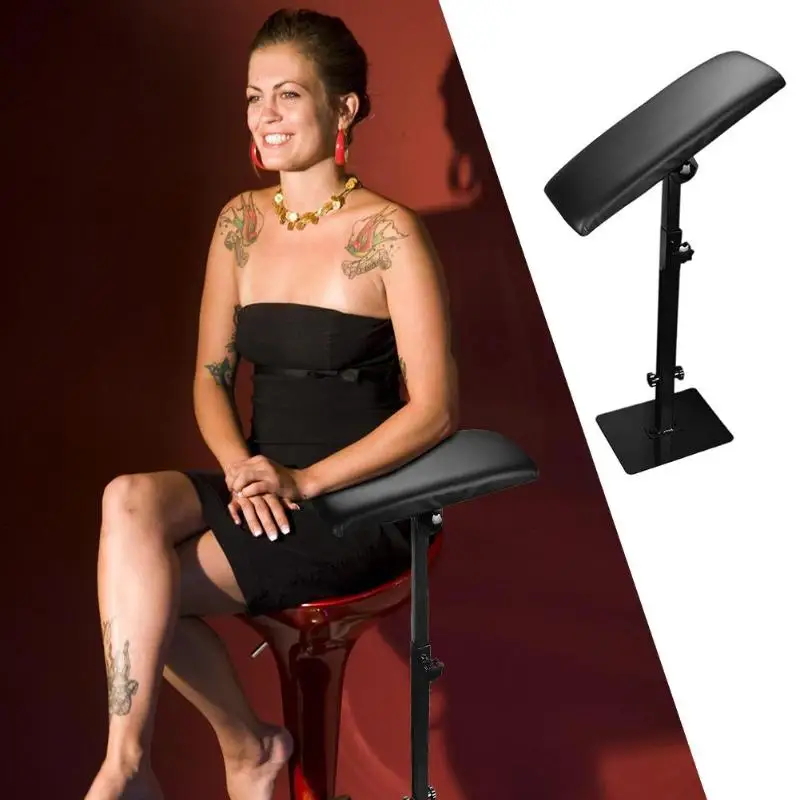 

Height Adjustable Arm Rest Bracket Tattoo PU Leather Case Square Alloy Plate Bottom Armrest Manicure Stable Stand Tattoo