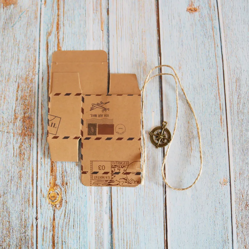 50 шт DIY крафт-коробка упаковка для детского душа Подарочная коробка с подвеской Дети День рождения украшения