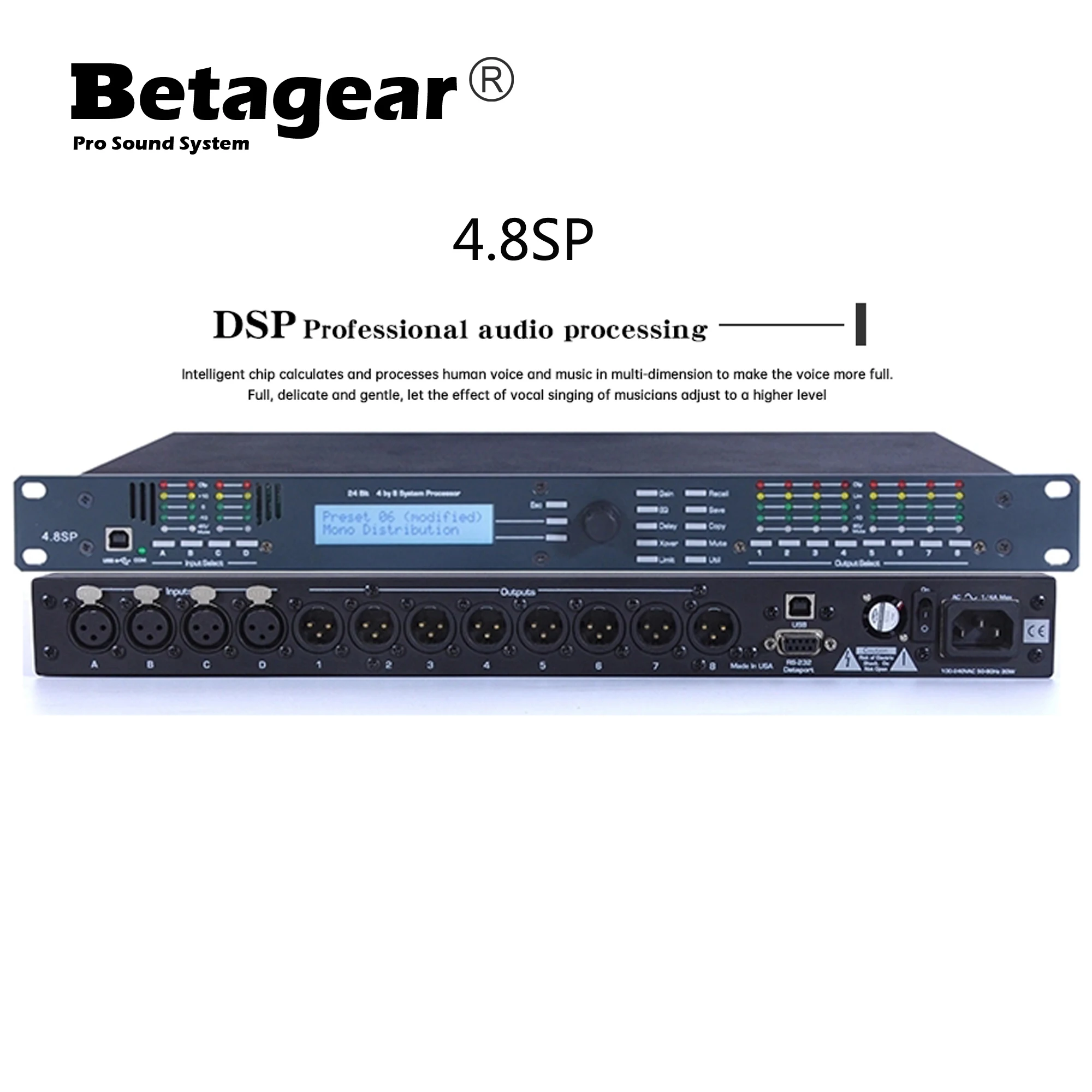 Аудиопроцессор Betagear 4.8SP Pro-Tea громкий динамик профессиональный - Цена: 21 159,94 руб.