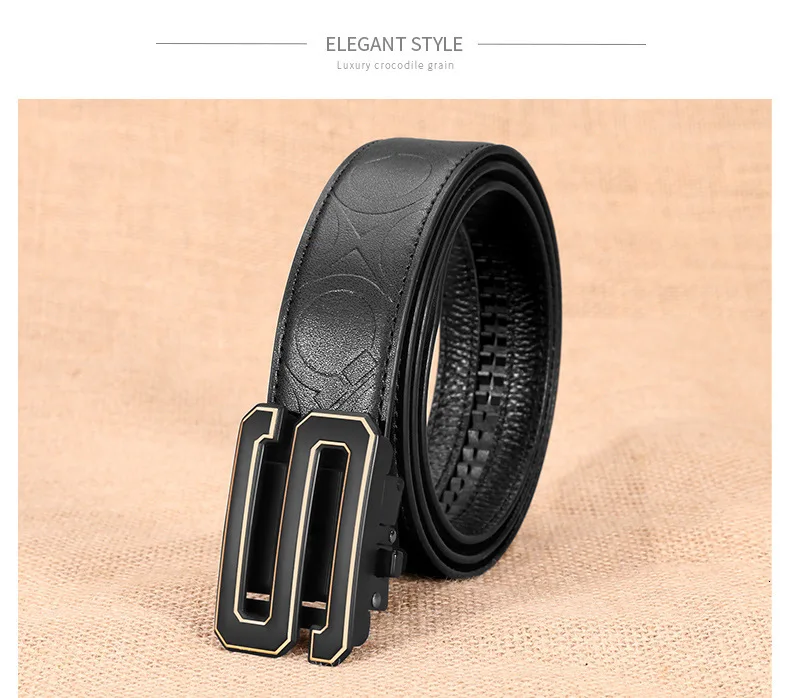 Genuine Leather Automatic Buckle Cowhide Belt Male Young And Middle-aged Leisure luxury designer cowboy g belts high quality