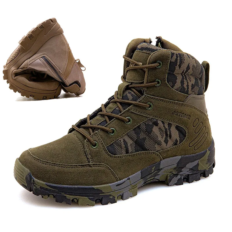  Merkmak High Quality Men's Winter Leather Shoes Men Waterproof Snow Boots Military Combat Boots Men