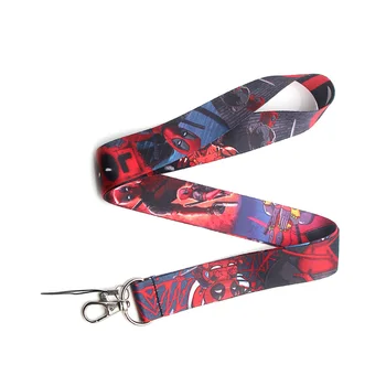 

CA201 Wholesale 20pcs/lot Deadpool Keychain Phone Lanyard Cartoon Punk Neck Strap for Keys ID Card Mobile Phone Lanyards