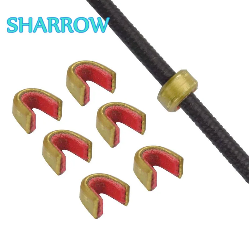 24/50pcs Archery String Nocking Point Brass Buckle Clips Nock Protector BowString For Compound Bow Shooting Training Accessories | Спорт и