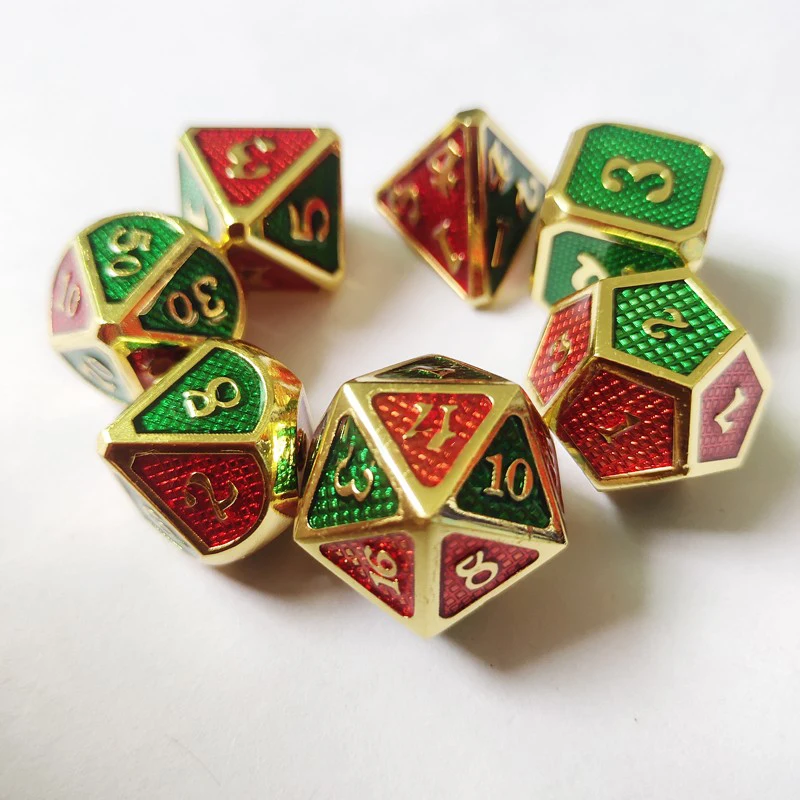 Polyhedral металлическая фотография цинковый сплав с эмалью твердый металл игра DND