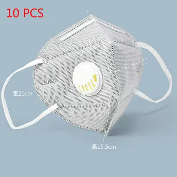 

10 PCS Disposable mouth masks Protective Kou Cover with Respirator Valve Dust Anti Droplets Flu Dust Mask