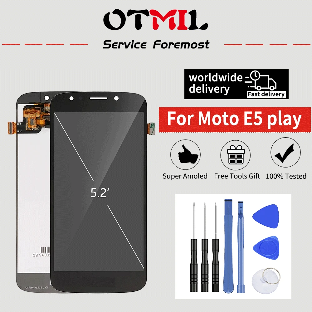 

5.2"Original For Motorola Moto E5 Play LCD Display Touch Screen with Frame Digitizer Replacement Display Replacement XT1921