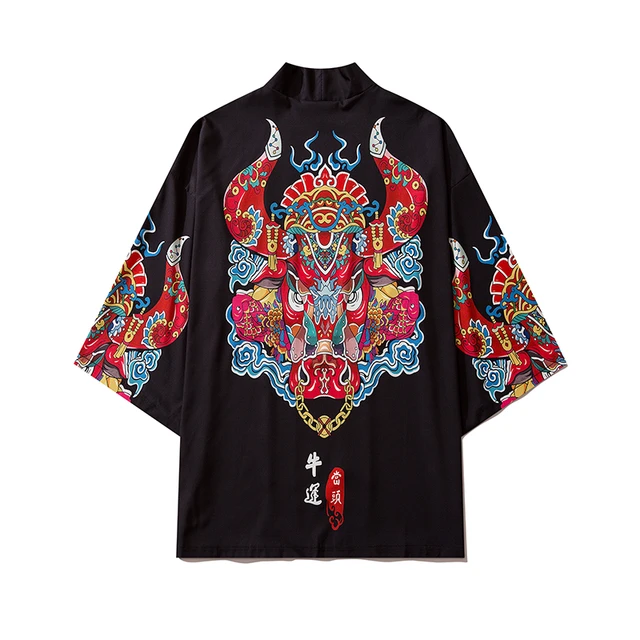 Bebovizi Japanese Style Cat Samurai Kimono Streetwear Men Women Cardigan Japan Harajuku Anime Robe Anime Clothes 2020 Summer 21602