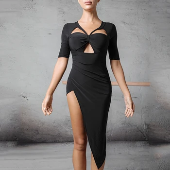 

2020 Latin Dance Dress Adult Practice Clothes Female With Chest Pad New Summer Salsa Dress Latin Dance Competition Dress SL3115