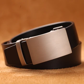 Alternative view of Genuine Cow Leather Automatic Belt For Men Formal Automatic Buckle Belt  Genuine Leather Mens business Strap
