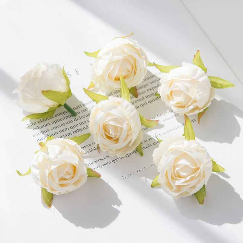 Elegant Silk Rose Bud Heads - Decorative Wreath & Faux Floral Accents