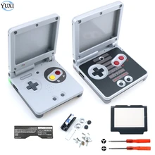 Pełna obudowa YuXi część zamienna do konsoli Nintendo do Gameboy Advance SP do obudowy GBA SP z narzędziami do obiektywów