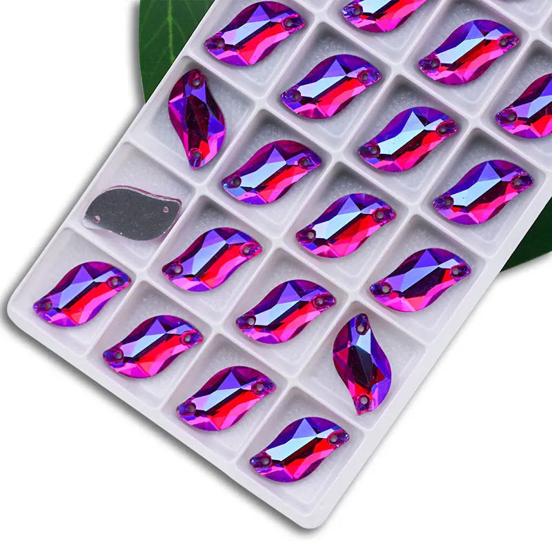 Sparkling S-Shape Colorful Glass Rhinestones