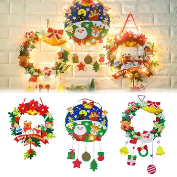 

Christmas Hand-made Wreath Perfect Garland Ornament Door Hanging Decoration Adult And Children's Educational Felt DIY Kit