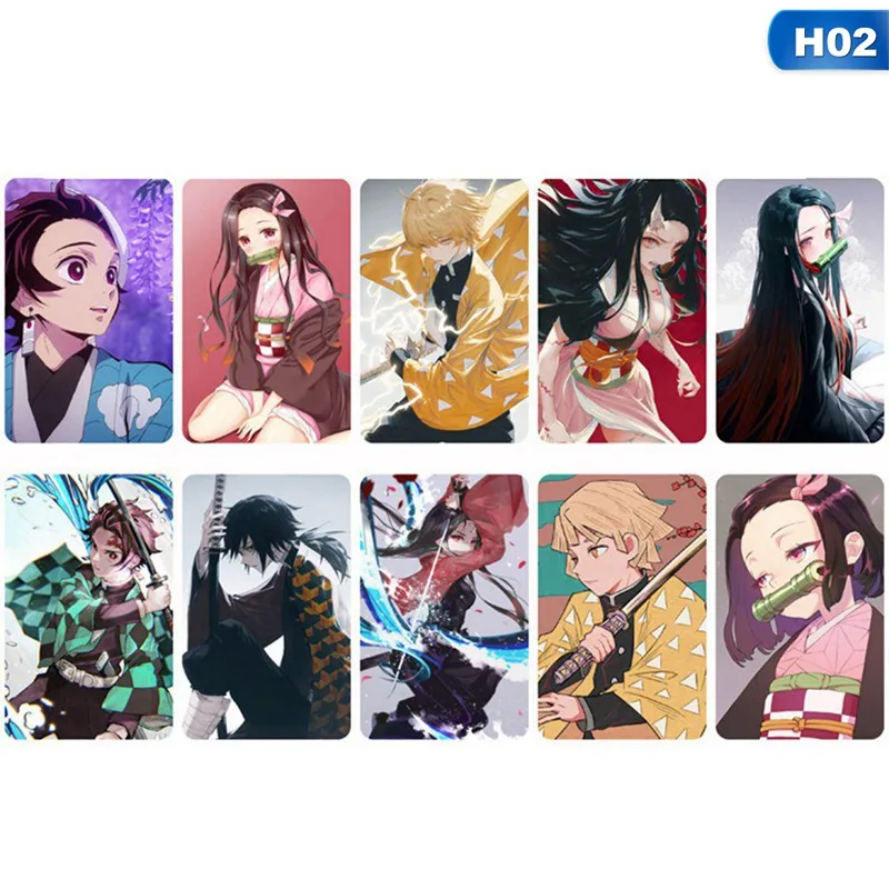 10 шт. Набор стикеров с героями мультфильма Demon Slayer Kimetsu no Yaiba для самостоятельной