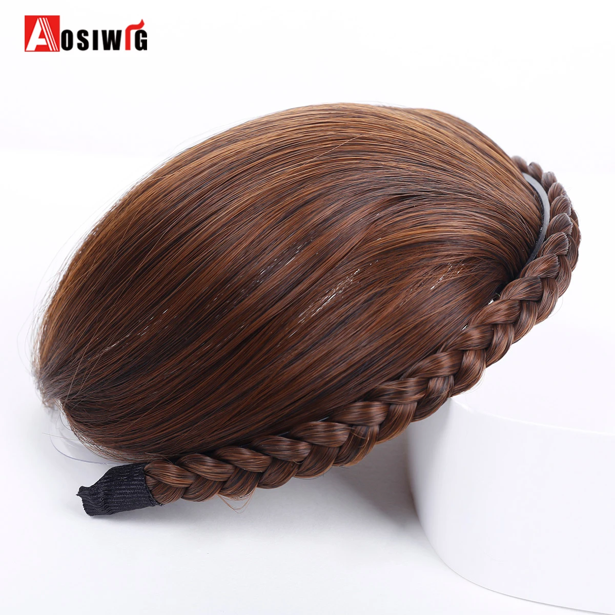 AOSIWIG, Короткая Передняя бахрома, коса, челка для женщин, термостойкие синтетические накладные волосы с бахромой на заколках для наращивания челки