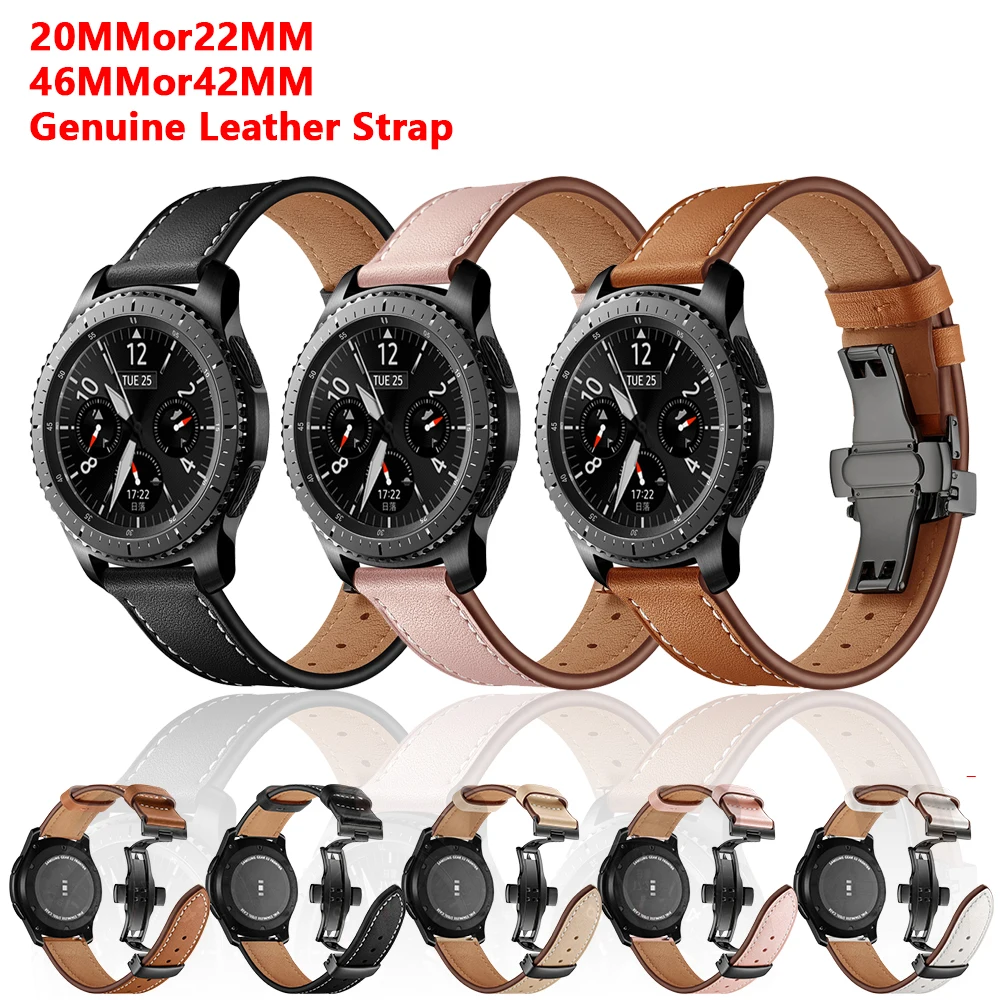 Для samsung galaxy watch active 46 мм 42 мм/Gear S3 Frontier s2 классический ремешок 22 20 из натуральной