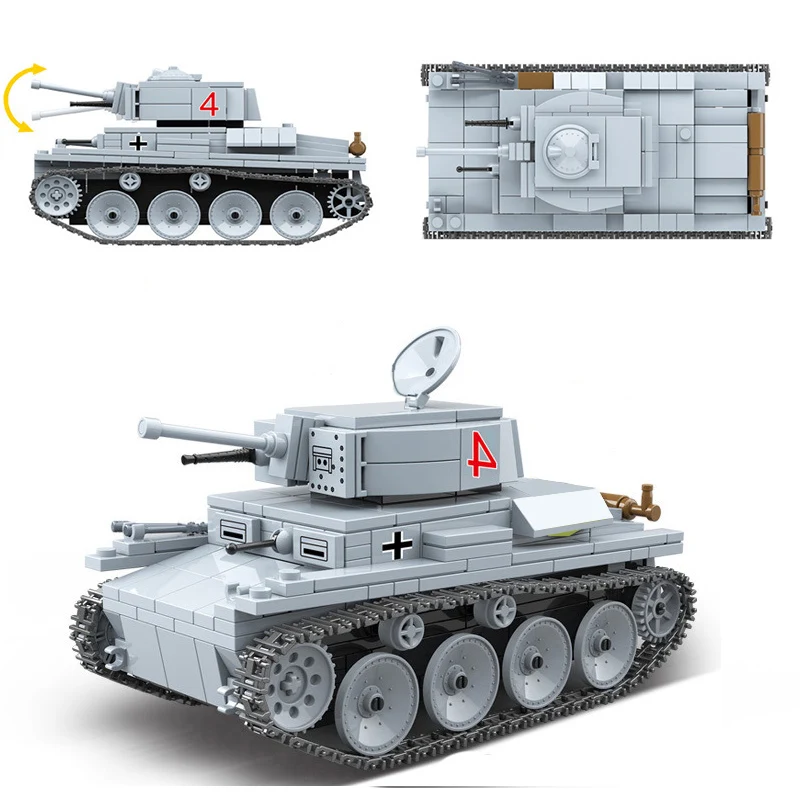 

Military Light tank Building Blocks Fit Legoing LT-38 Light Tank Bricks WW2 Army Police Soldier Weapon Toys Gifts For Children