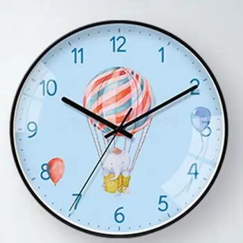 

Ultra-quiet wall clock cartoon clock home living room children room Nordic creative fashion boy bedroom room clock