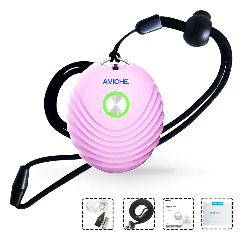

Personal Wearable Air Purifier Necklace Mini Portable Air Freshener Ionizer Negative Ion Generator Low Noise for Family
